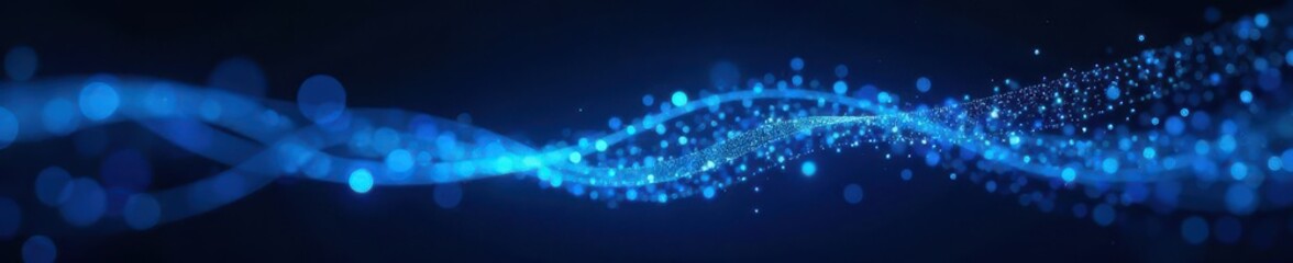 Wall Mural - Abstract blue-cyan light trails on black background , light painting,  vibrant