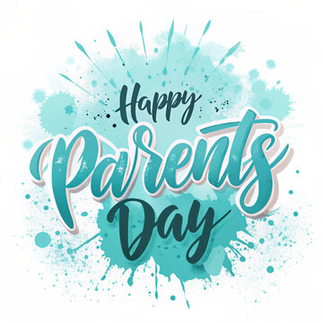 illustration vector graphic of happy parent's day typography with splatter design isolated on white background.