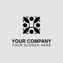 Poster - Abstract floral logo design with geometric shapes for company branding