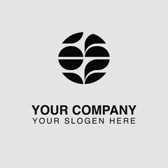 Poster - Abstract circular logo design featuring leaf shapes suitable for a modern company isolated on white background