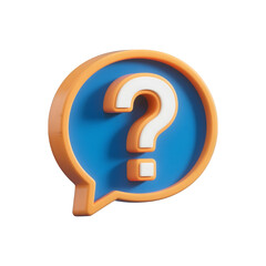 Fototapete - 3d render of a question mark in a speech bubble