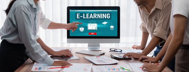 Poster - E-learning website with brisk sofware for student to study online on the internet network