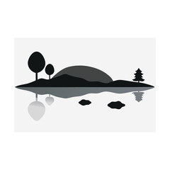 Wall Mural - vector icon set of a man in a boat with a fish and a man with a suitcase for ocean travel design