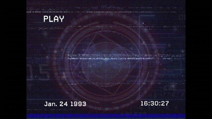 Poster - VHS playback starting at 16:30:22 initiating HUD rotating, timecode updating and glitch flickering