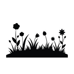 Wall Mural - Blooming summer meadow illustration with colorful flowers and green grass, perfect for a spring nature design