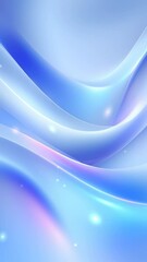 Poster - Fluid blue waves flow smoothly across the canvas, creating a tranquil and calming visual. Subtle glowing highlights enhance the serene ambiance. Concept of wellness, relaxation, digital design