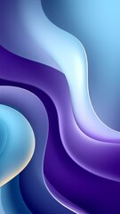 Aufkleber - Abstract waves blend shades of blue and purple creating a flowing visual effect. Smooth gradients enhance a tranquil aesthetic in a contemporary setting. Concept of design, branding, digital art