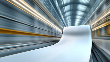 Poster - High-Speed Rail Tunnel: A dynamic perspective showcases a high-speed train's journey through a modern tunnel, conveying speed, innovation, and technological advancement. 