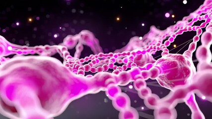 Poster - Brightly colored neuron structure with detailed synapse connections