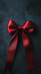 Poster - A single red bow on a dark background, often used as a simple yet effective accent in designs