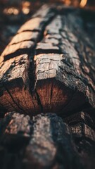 Poster - A close-up shot of a tree trunk in a woodsy environment, great for nature-themed projects