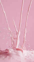 Aufkleber - A splash of pink liquid hits the surface, with ripples and texture