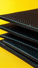 Poster - Close-up of a piece of black plastic with texture and surface details