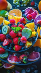 Poster - A colorful mix of fruits in a single bowl, perfect for decoration or as a snack