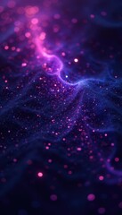 Wall Mural - Deep purple black grainy texture, glowing ethereal effect, digital art, grain, astronomy