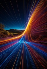 Wall Mural - Brightly colored light on a road