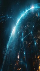 Aufkleber - Image of the Earth seen from space at night, showing cities and oceans in darkness