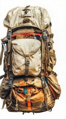 Poster - A close-up shot of a backpack on a white background