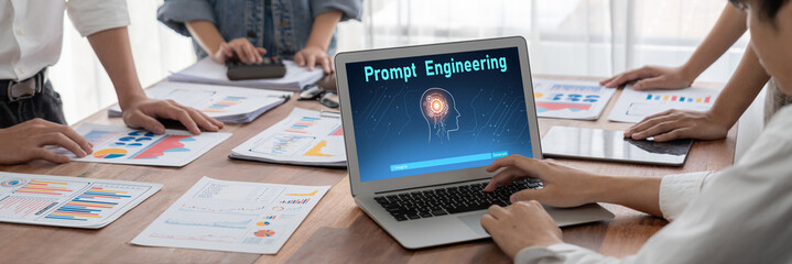 Poster - Generative AI virtual assistant tools for prompt engineer and user for ease of engage artificial intelligence AI technology help people to work with generative AI functions by prompting the AI brisk