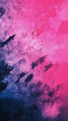 Poster - A blue and pink painted wall featuring a clock, perfect for interior design or time-themed projects