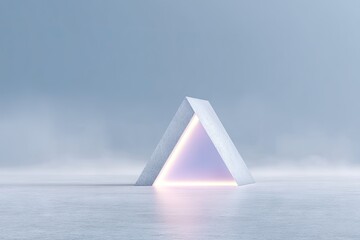 Aufkleber - Glowing Triangle Pattern in a Misty Setting