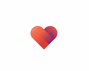 Fototapete - Gradient heart logo. Universal Valentines day wedding sign. Love cardiology logotype.  illustration.