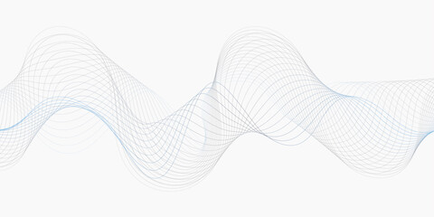 Aufkleber - delicate wave pattern of fine lines gracefully flows across a bright white background creating a soft effect lines creating a wave like design.