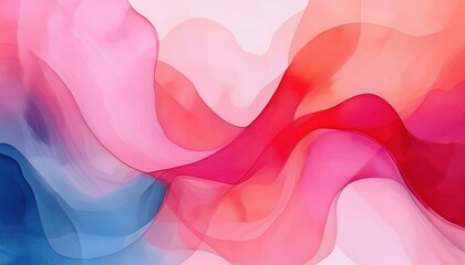Wall Mural - vibrant abstract fluid wave artwork in pink, red, and blue tones for modern web design, branding, di