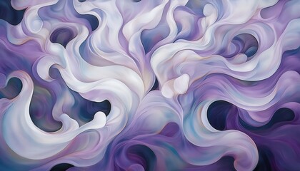 Wall Mural - ethereal violet smoke swirl with pastel gradient flow on dark background ideal for web design, brand