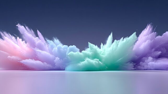 Pastel Powder Explosion: A Vibrant Abstract Burst of Color