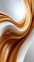 Poster - Intricate textures create a mesmerizing swirl of brown and white marble patterns against a pure white backdrop, showcasing depth and beauty