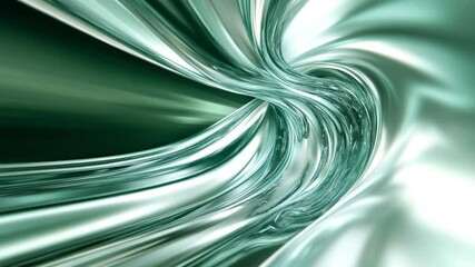Poster - Abstract Fluid Dynamics: An eye-catching abstract swirl of flowing liquid, rendered in shades of serene green, exudes a sense of dynamic movement and depth. 