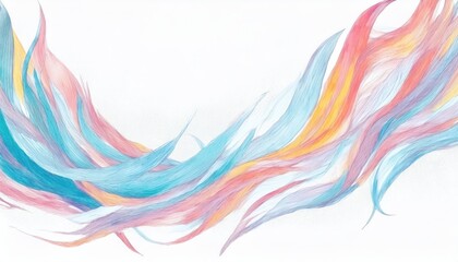 Wall Mural - ethereal pastel flame watercolor illustration with abstract feathered streaks in pink, blue, and ora