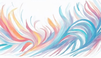 Wall Mural - ethereal pastel flame watercolor illustration with abstract feathered streaks in pink, blue, and ora