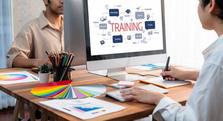 Poster - E-learning website with sofware for student to study online on the internet network brisk
