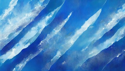 Wall Mural - abstract sky inspired blue gradient painting with wispy white clouds and dynamic brush textures, per