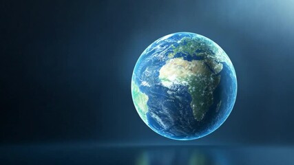 Aufkleber - Earth Globe: A luminous Earth globe, centered in a dark background, appears to float, its continents and oceans sharply detailed.