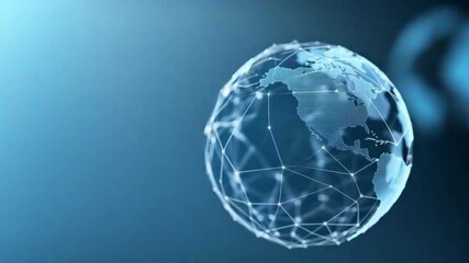 Poster - Digital World Connection: A glowing digital representation of the globe floats within a vast expanse, its network of connections highlighting the interconnectedness of the modern world.
