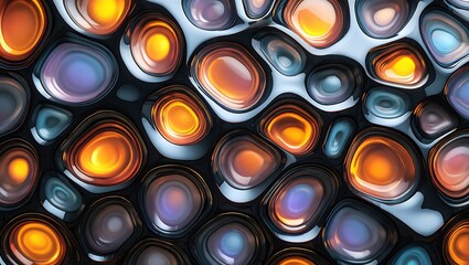 Poster - Abstract Liquid Metal Glowing Orb Texture Background