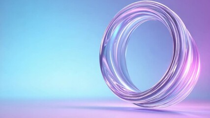 Aufkleber - Abstract Swirl with Gradient Lighting: A captivating abstract swirl of flowing lines, rendered with iridescent hues, creates a mesmerizing visual effect against a soft gradient background.