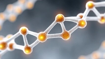Aufkleber - Molecular Chain Structure: Macro view of a molecular chain revealing its complexity and interconnectedness in details.