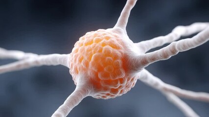 Aufkleber - The Neural Web: A captivating view of a neuron's intricate structure, showcasing its dendritic branches and axon, embodying the essence of biological and scientific discovery. 