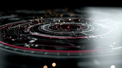Aufkleber - Abstract Futuristic Digital Display: A mesmerizing digital display showcasing intricate circuits and data streams, evoking a sense of technological advancement and complex information flow.