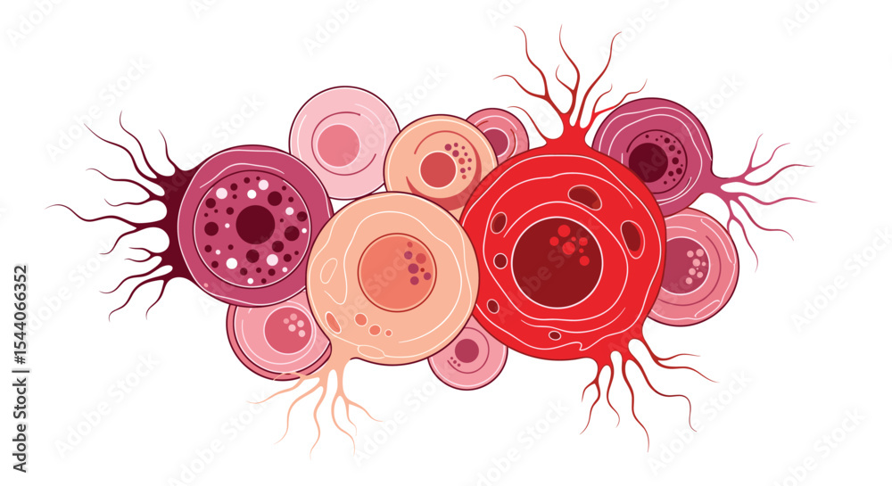 The Microscopic World of Cells Exploring Their Diverse Structures Stock ...