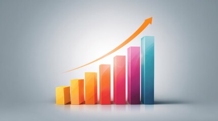 Aufkleber - Dynamic Abstract Business Growth Chart With Rising Arrow Showcasing Success Metrics in a Modern Design
