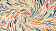 © CREATIVE CRUSADER - Colorful swirling pattern with teardrop shapes in orange blue green and pink hues over a cream background