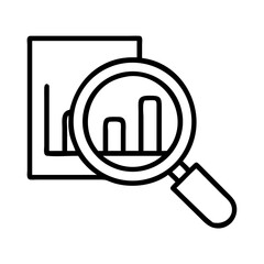 Poster - Data analysis with magnifying glass and graph icon for business intelligence and research insights