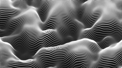 Poster - Point wave noise texture. Abstract dot background. Technological cyberspace background.