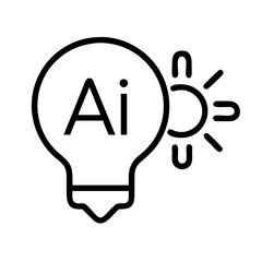 Poster - Ai artificial intelligence lightbulb idea innovation concept for technology solutions and design thinking