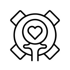 Poster - Explore love and technology a digital heart in gear icon design for creative projects and innovation
